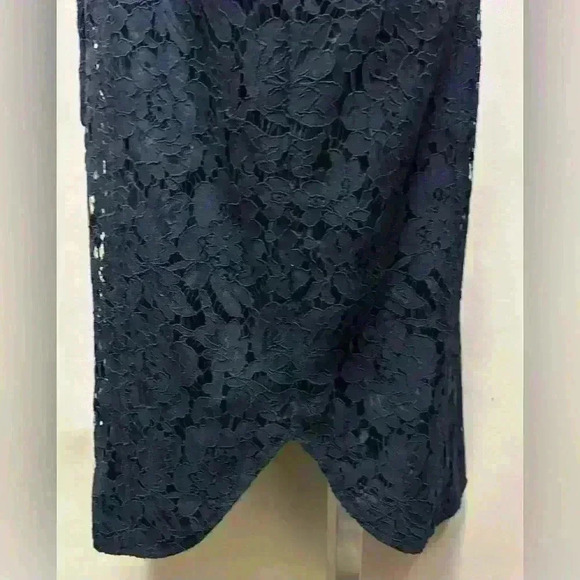 Banana Republic Navy Lace Belted Shirt Dress Size 4 - Picture 4 of 11